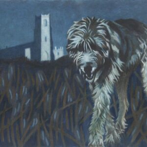 Black Shuck with Blythburgh Church in the distance